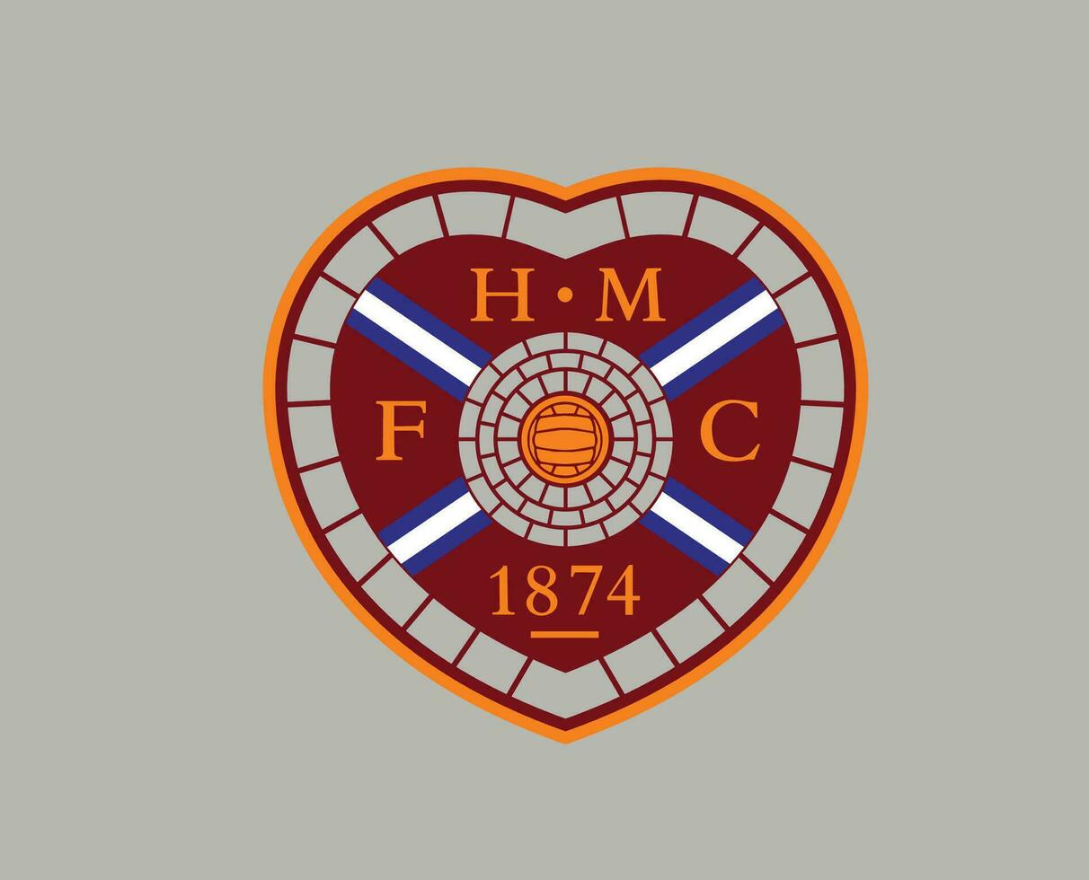 corazón de Midlothian fc club logo símbolo Escocia liga fútbol americano resumen diseño vector ilustración con gris antecedentes