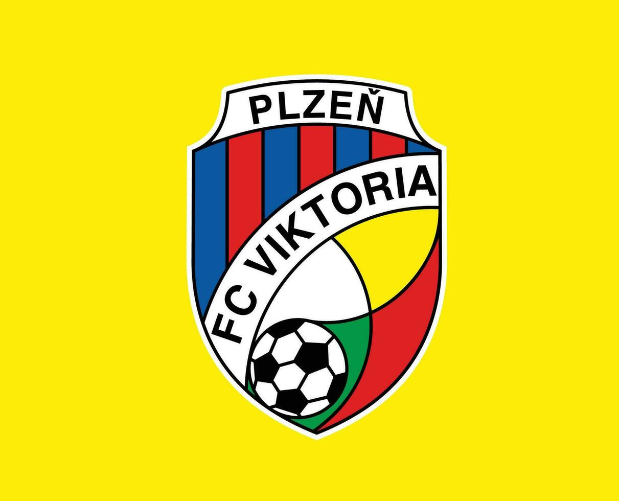 FC Viktoria Plzen Club Logo Symbol Czech Republic League Football Abstract Design Vector Illustration With Yellow Background