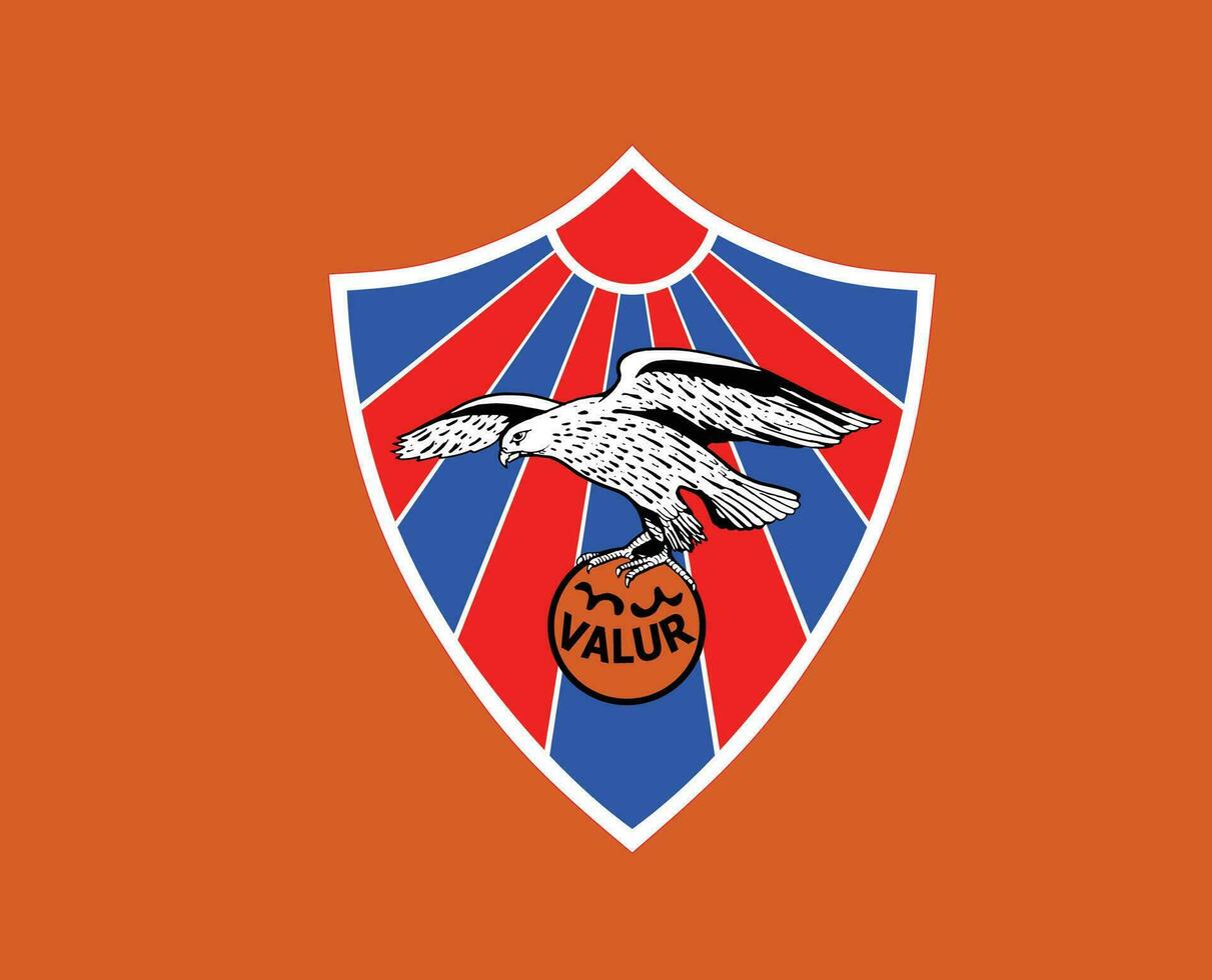 valor Reikiavik club logo símbolo Islandia liga fútbol americano resumen diseño vector ilustración con marrón antecedentes