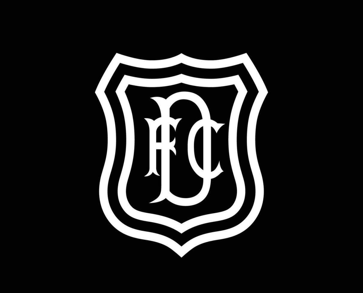 Dundee fc símbolo club logo blanco Escocia liga fútbol americano resumen diseño vector ilustración con negro antecedentes