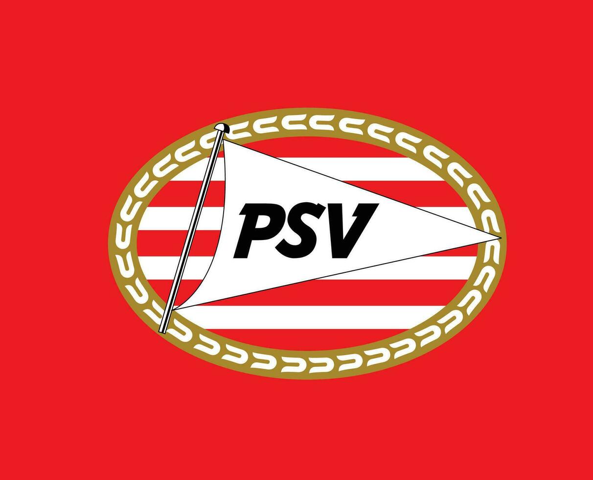 psv Eindhoven club logo símbolo Países Bajos eredivisie liga fútbol americano resumen diseño vector ilustración con rojo antecedentes