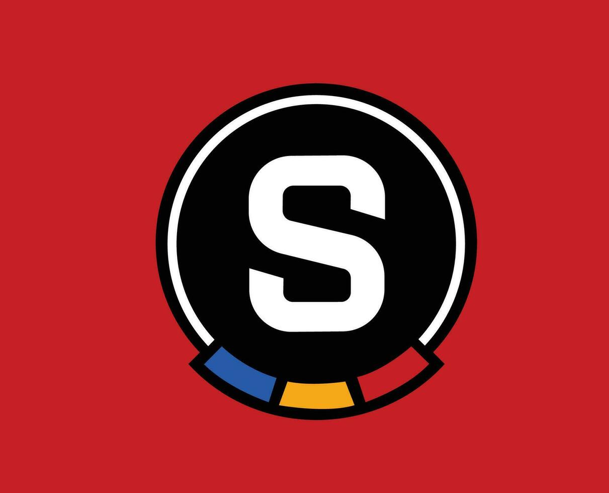 Sparta Prague Logo Club Symbol Czech Republic League Football Abstract Design Vector Illustration With Red Background