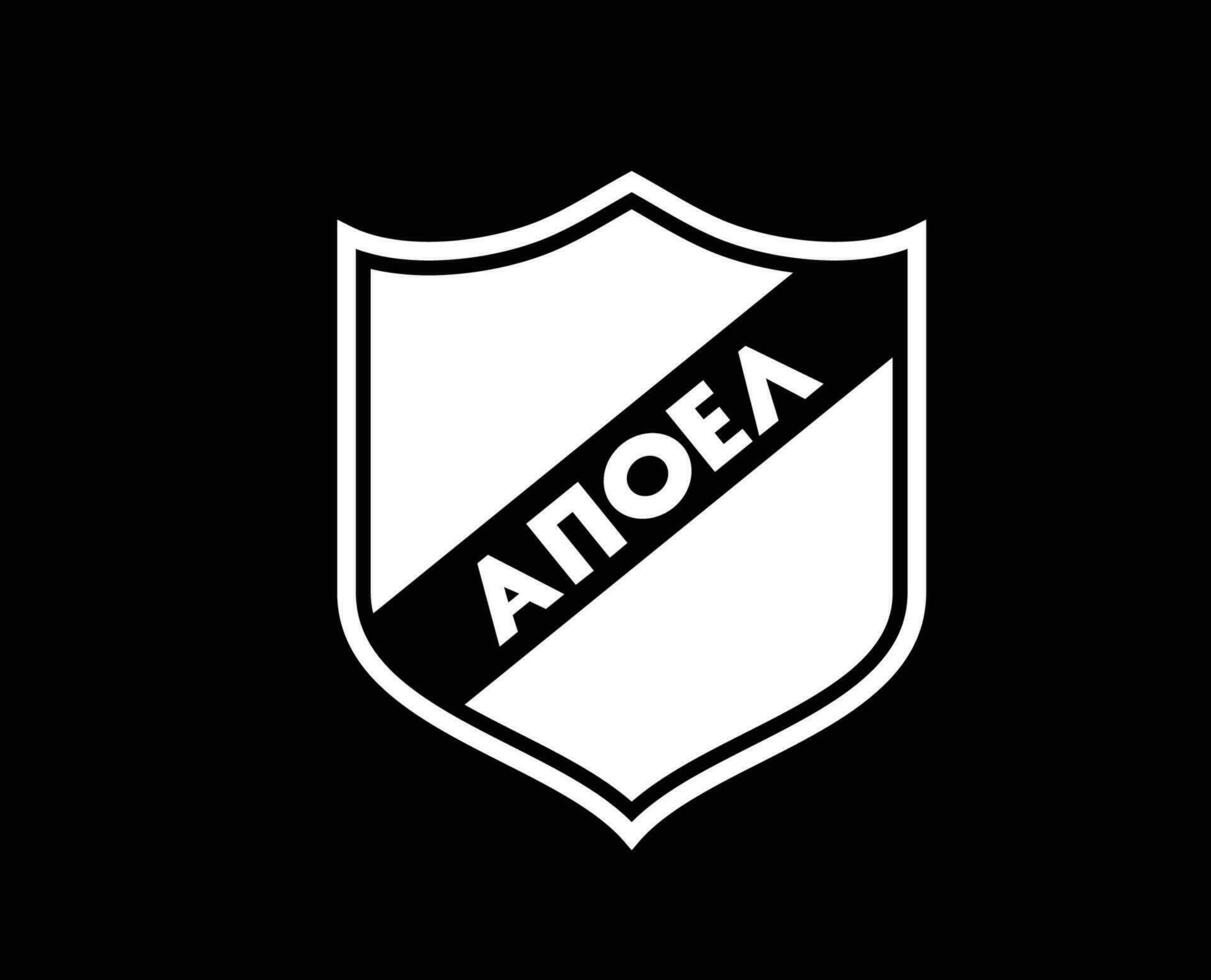 APOEL Nikosia Club Logo Symbol White Cyprus League Football Abstract Design Vector Illustration With Black Background