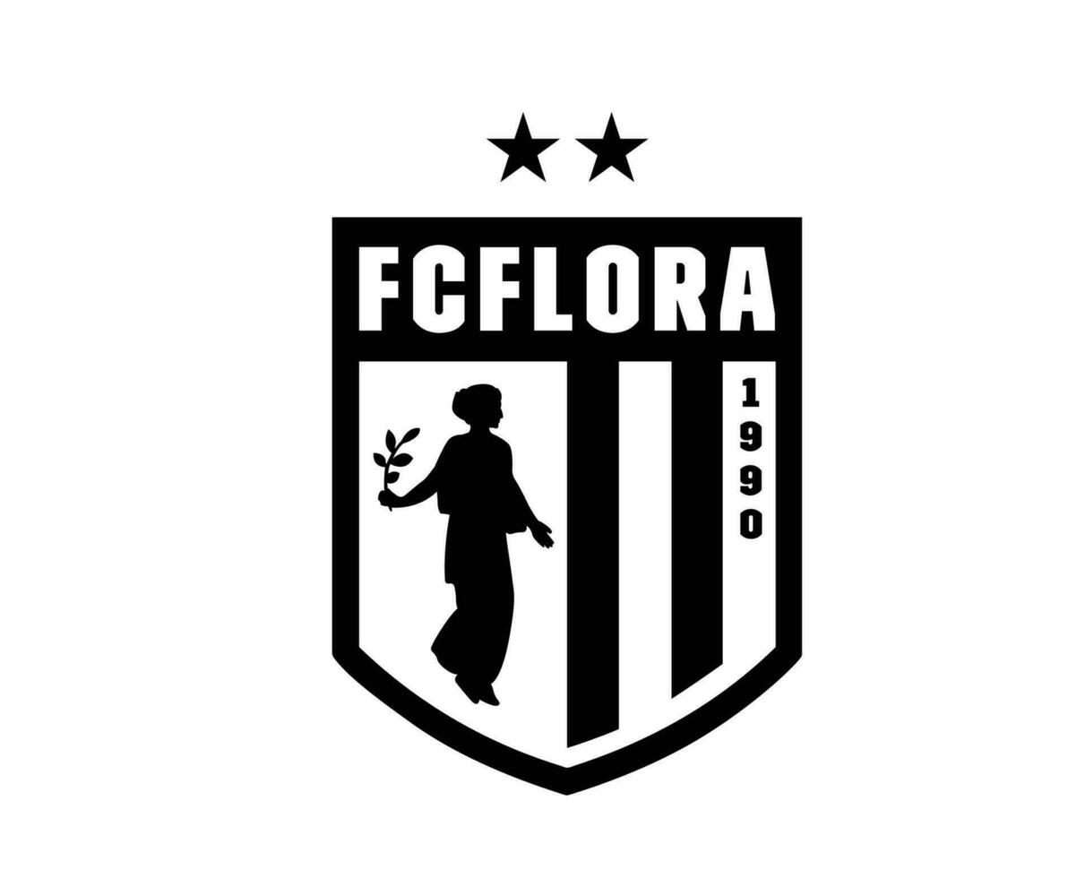 flora Tallin símbolo club logo negro Estonia liga fútbol americano resumen diseño vector ilustración