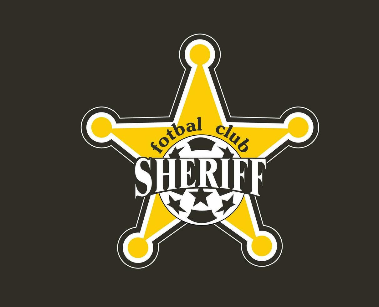 FC Sheriff Tiraspol Club Logo Symbol Moldova League Football Abstract Design Vector Illustration With Brown Background