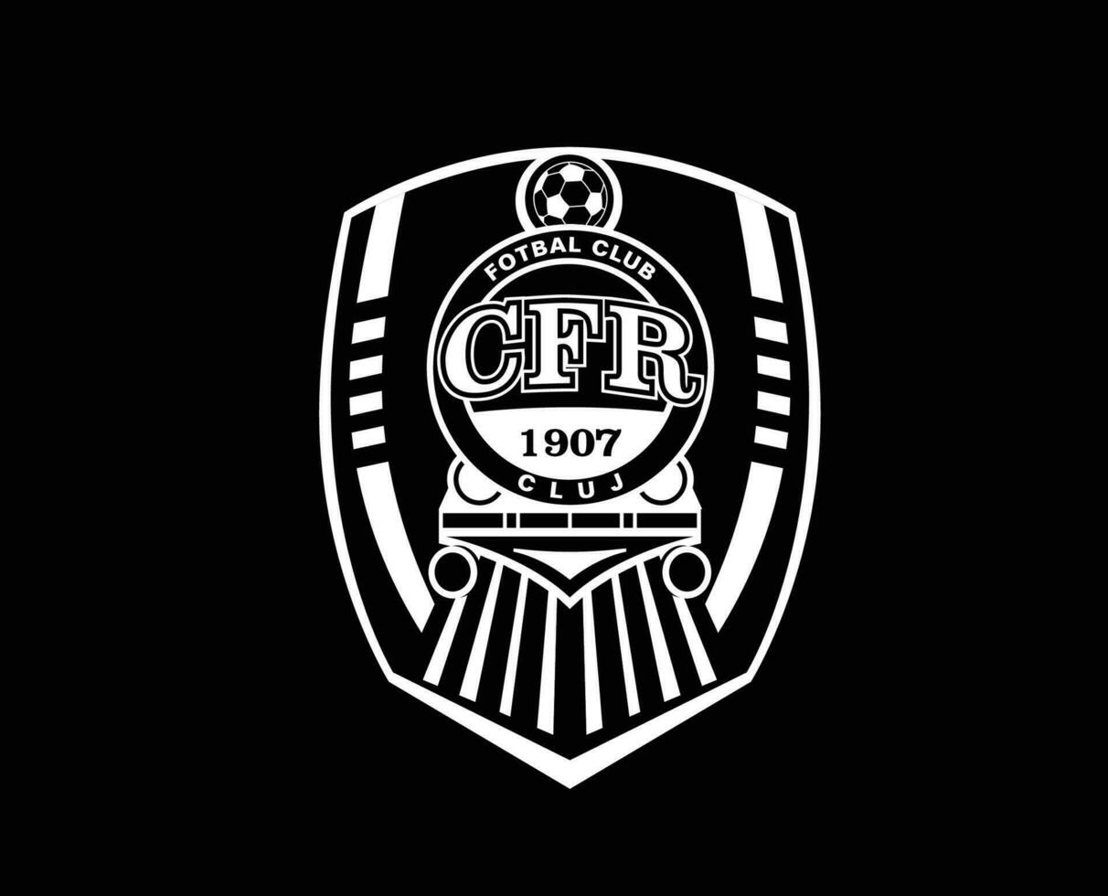 cluj club logo símbolo blanco Rumania liga fútbol americano resumen diseño vector ilustración con negro antecedentes