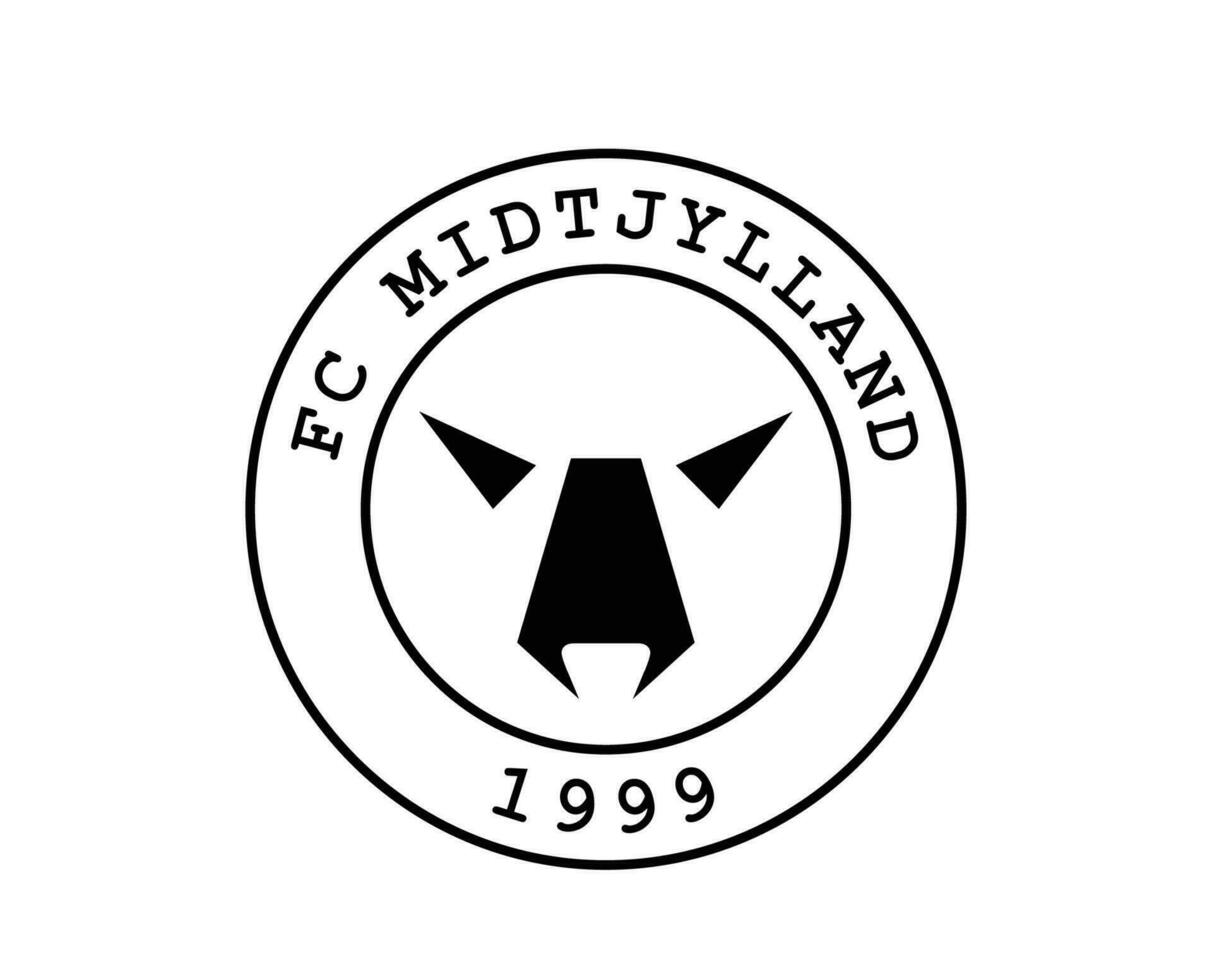 fc midjylland club símbolo logo negro Dinamarca liga fútbol americano resumen diseño vector ilustración