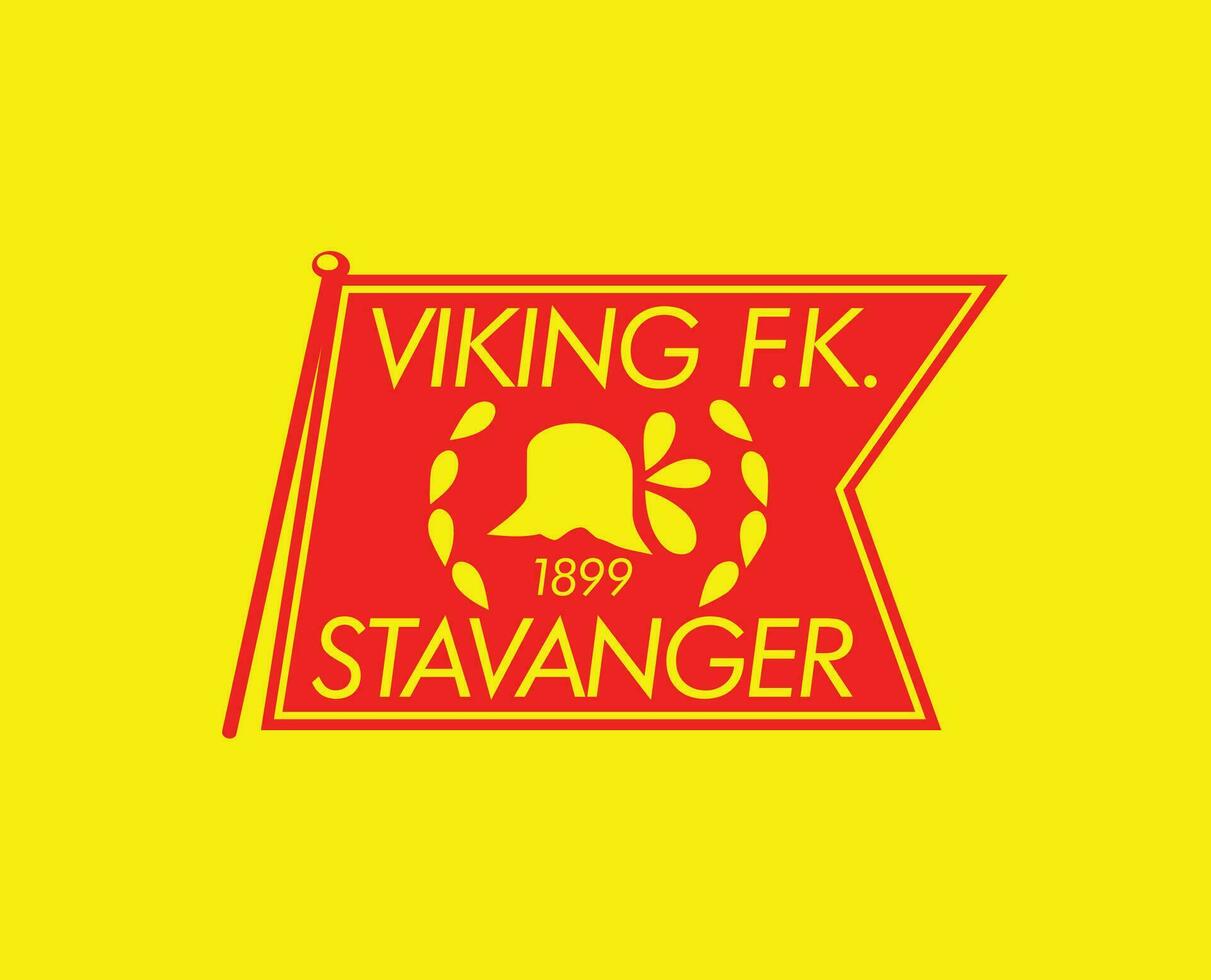Viking FK Club Symbol Logo Norway League Football Abstract Design Vector Illustration With Yellow Background