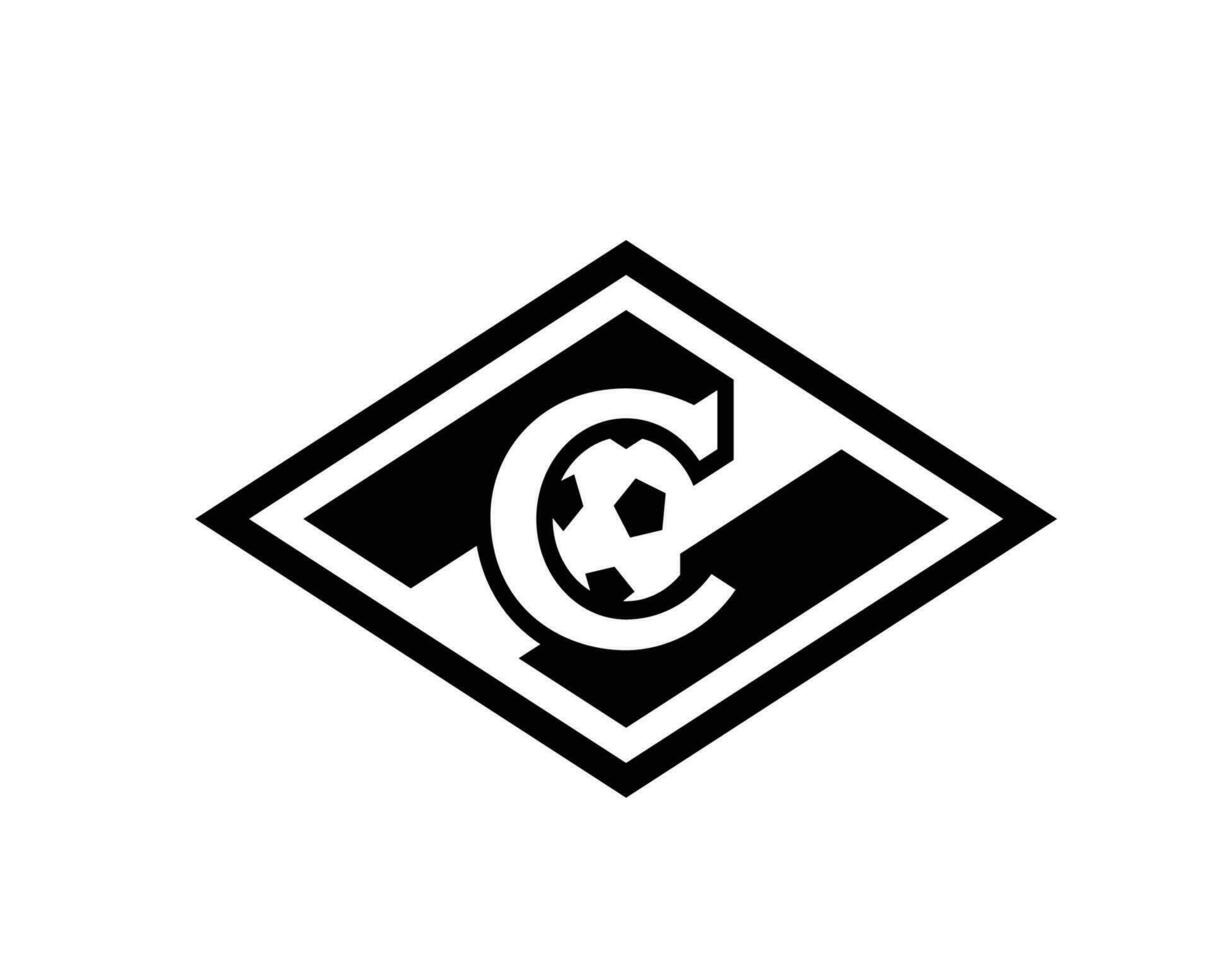 Spartak Moskva Club Symbol Logo Black Russia League Football Abstract Design Vector Illustration