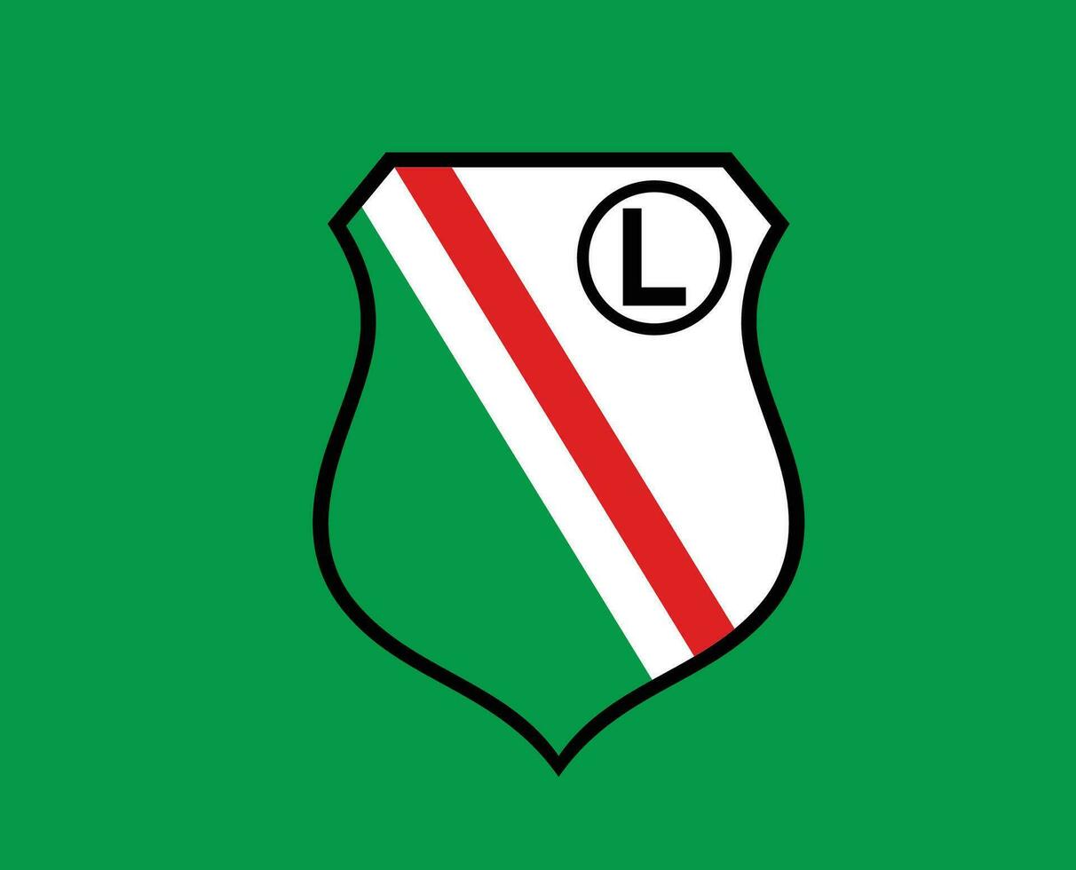 Legia Warszawa Club Logo Symbol Poland League Football Abstract Design Vector Illustration With Green Background