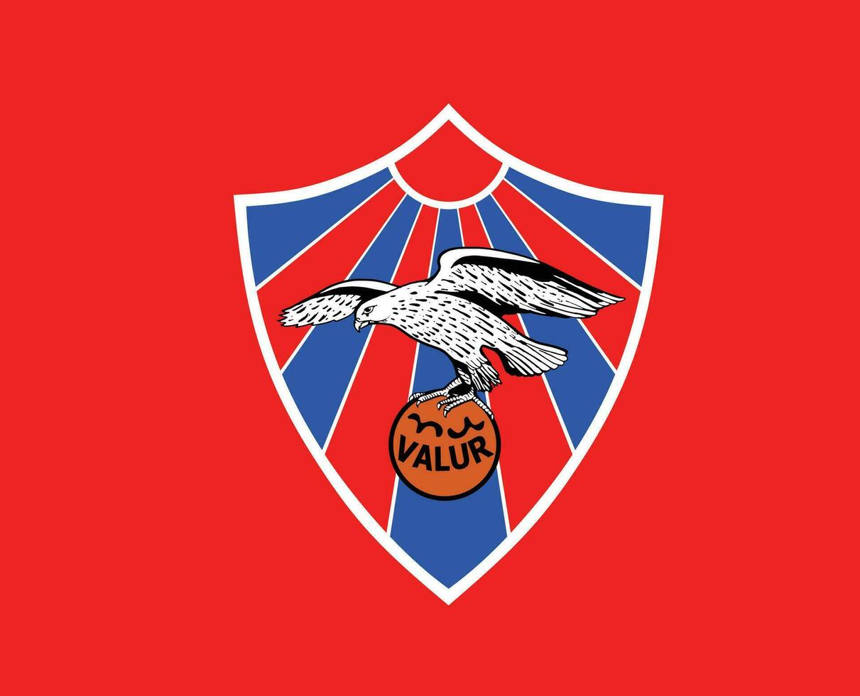 valor Reikiavik club logo símbolo Islandia liga fútbol americano resumen diseño vector ilustración con rojo antecedentes