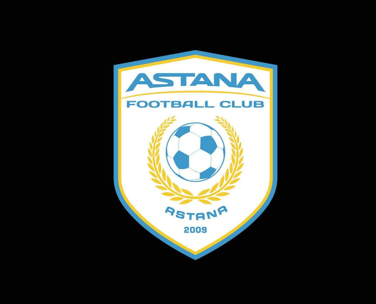 FC Astana Symbol Club Logo Kazakhstan League Football Abstract Design Vector Illustration With Black Background