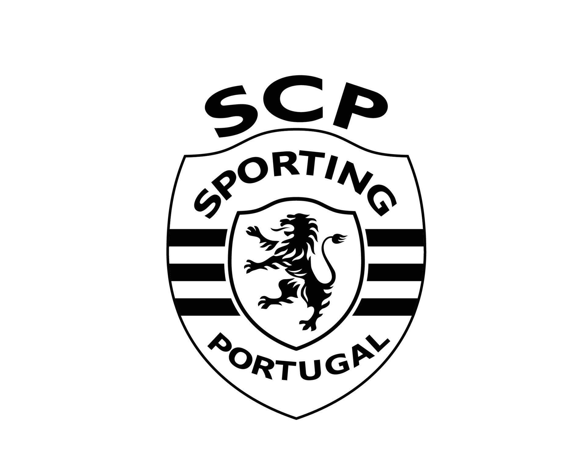 Sporting CP Club Symbol Logo Black Portugal League Football Abstract