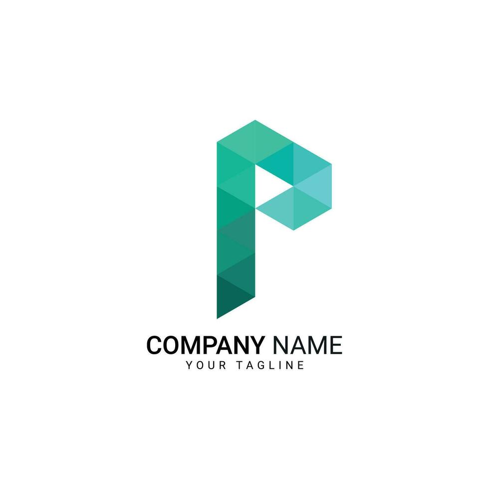 vector abstract P Letter logo design