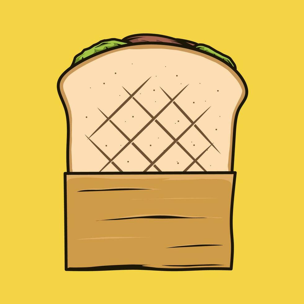 toast sandwich with beef illustration vector