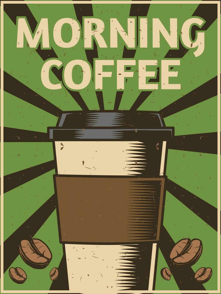 Coffee poster template for print vector