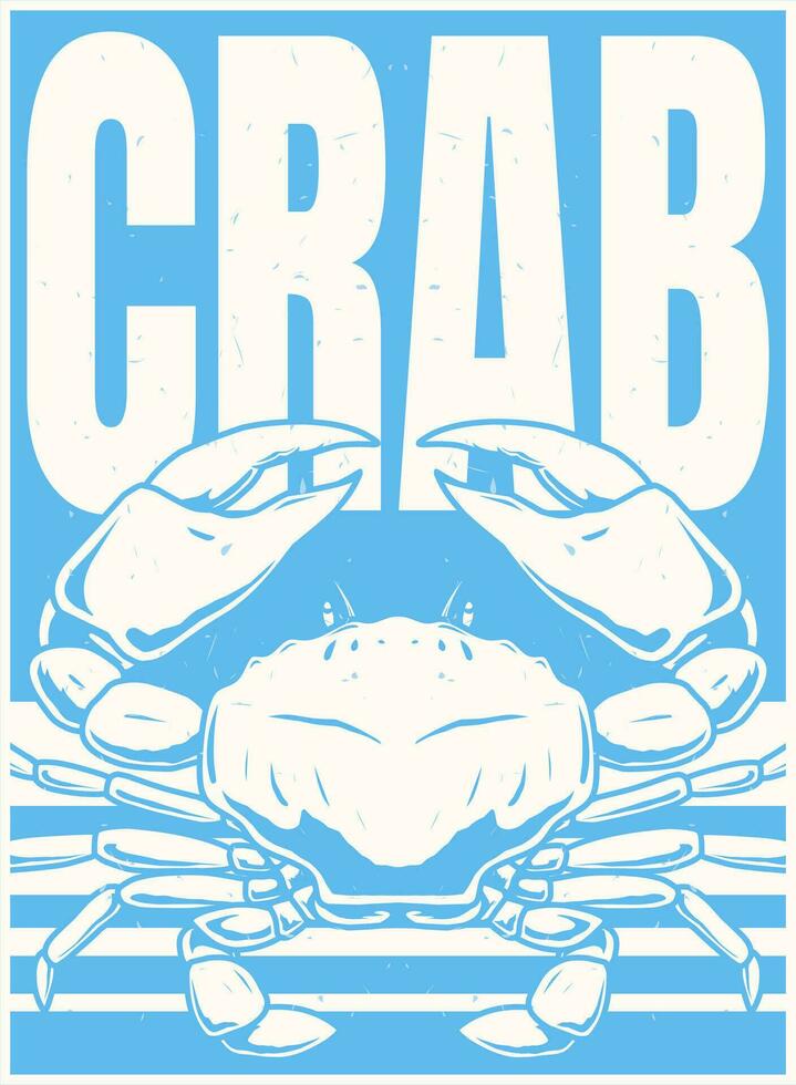 crab poster illustration template for print vector