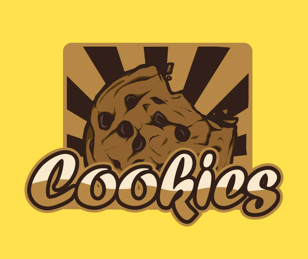 chocolate cookie logo design concept vector