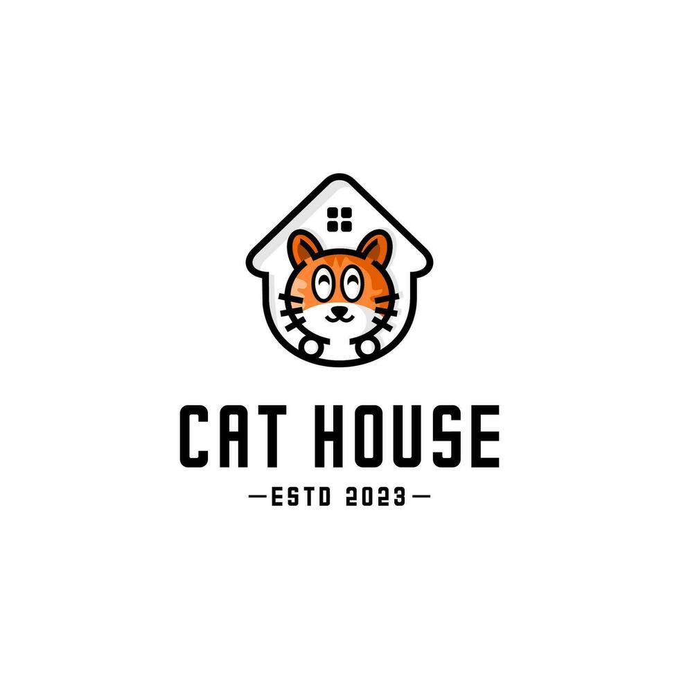 gato casa logo vector, linda gato vevtor vector