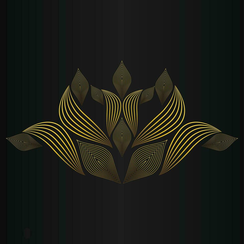 dorado flor pétalo, lujo oro floral decoración vector