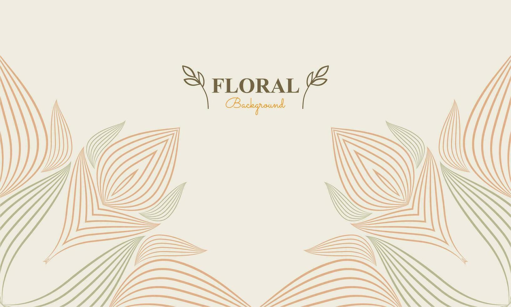 natural background with abstract natural shape, leaf and floral ornament in soft color style design vector