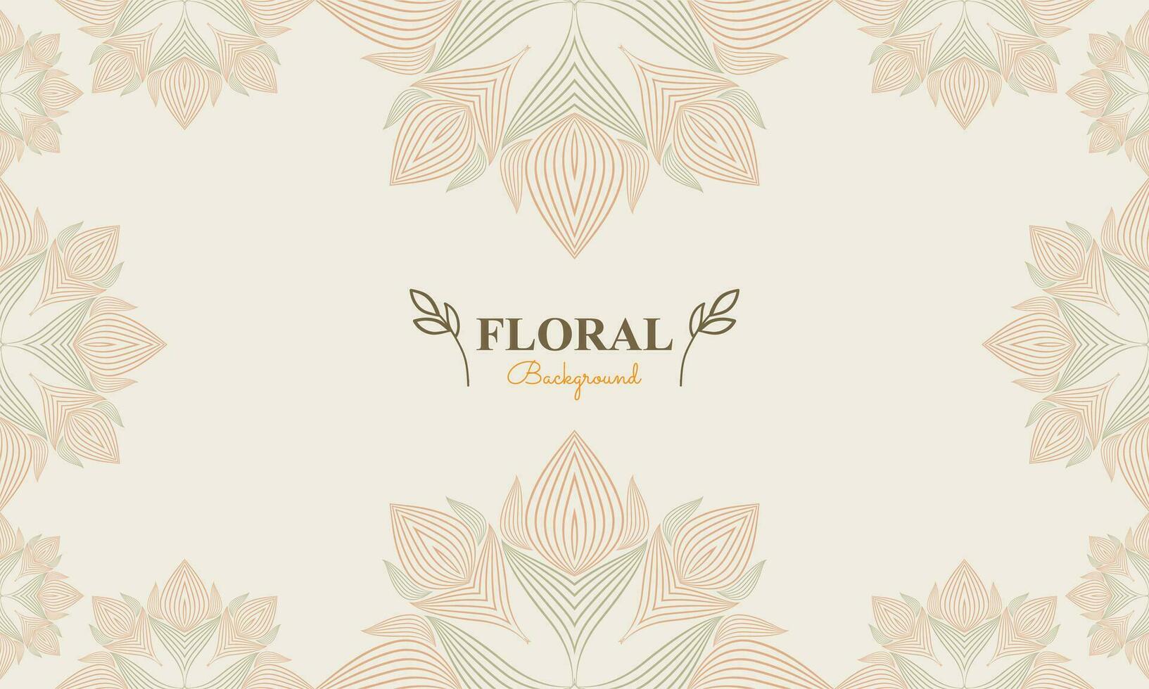 natural background with abstract natural shape, leaf and floral ornament in soft color style design vector