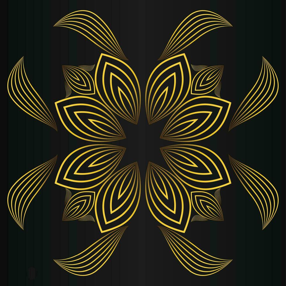 golden flower petal, luxury gold floral decoration vector