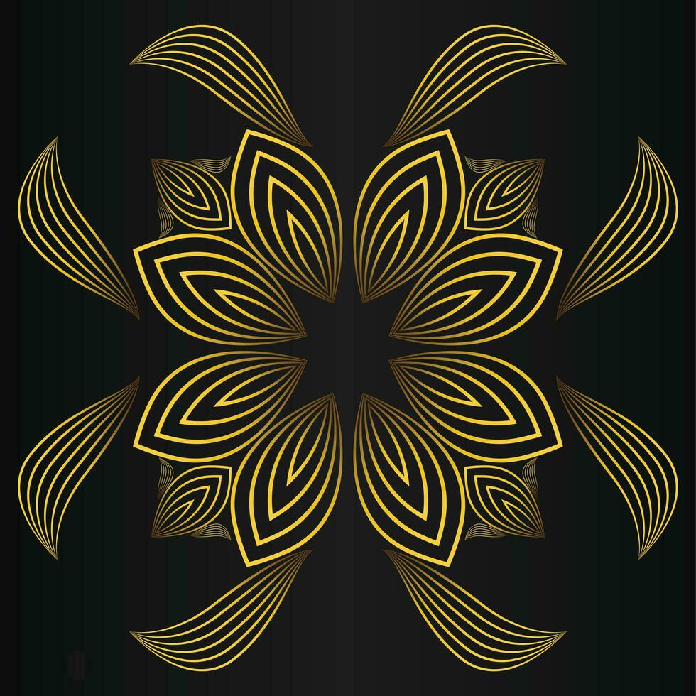 golden flower petal, luxury gold floral decoration vector