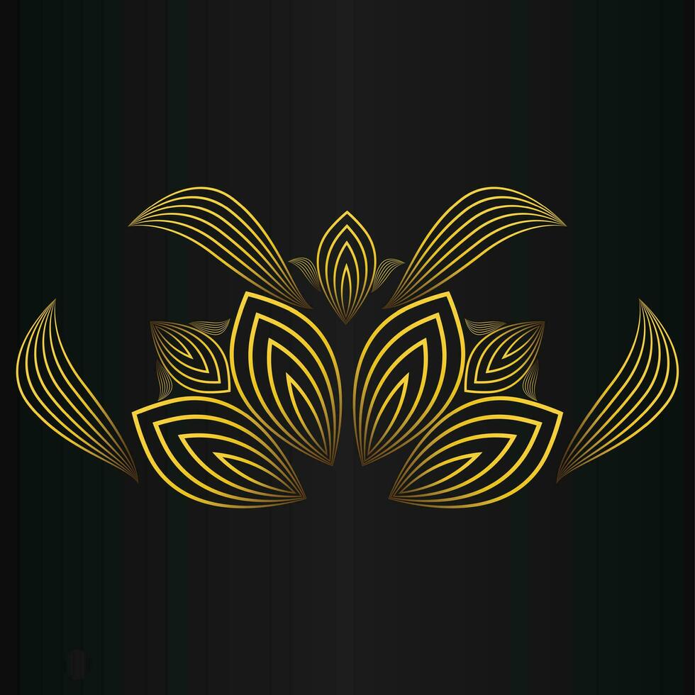 golden flower petal, luxury gold floral decoration vector