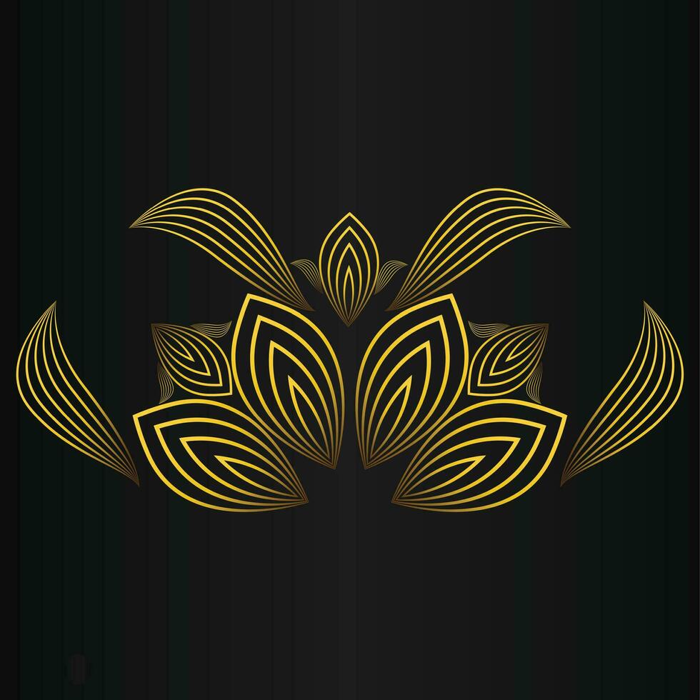 golden flower petal, luxury gold floral decoration vector