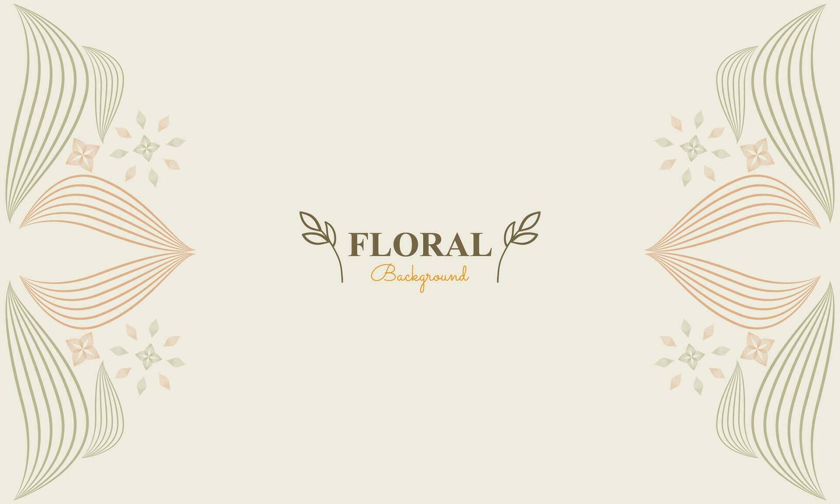 natural background with abstract natural shape, leaf and floral ornament in soft color style design vector