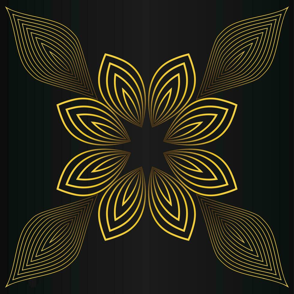 dorado flor pétalo, lujo oro floral decoración vector