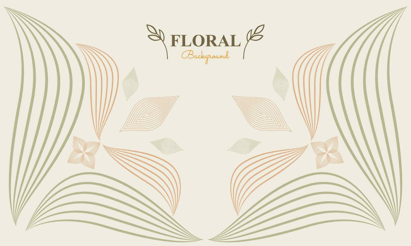 natural background with abstract natural shape, leaf and floral ornament in soft color style design vector