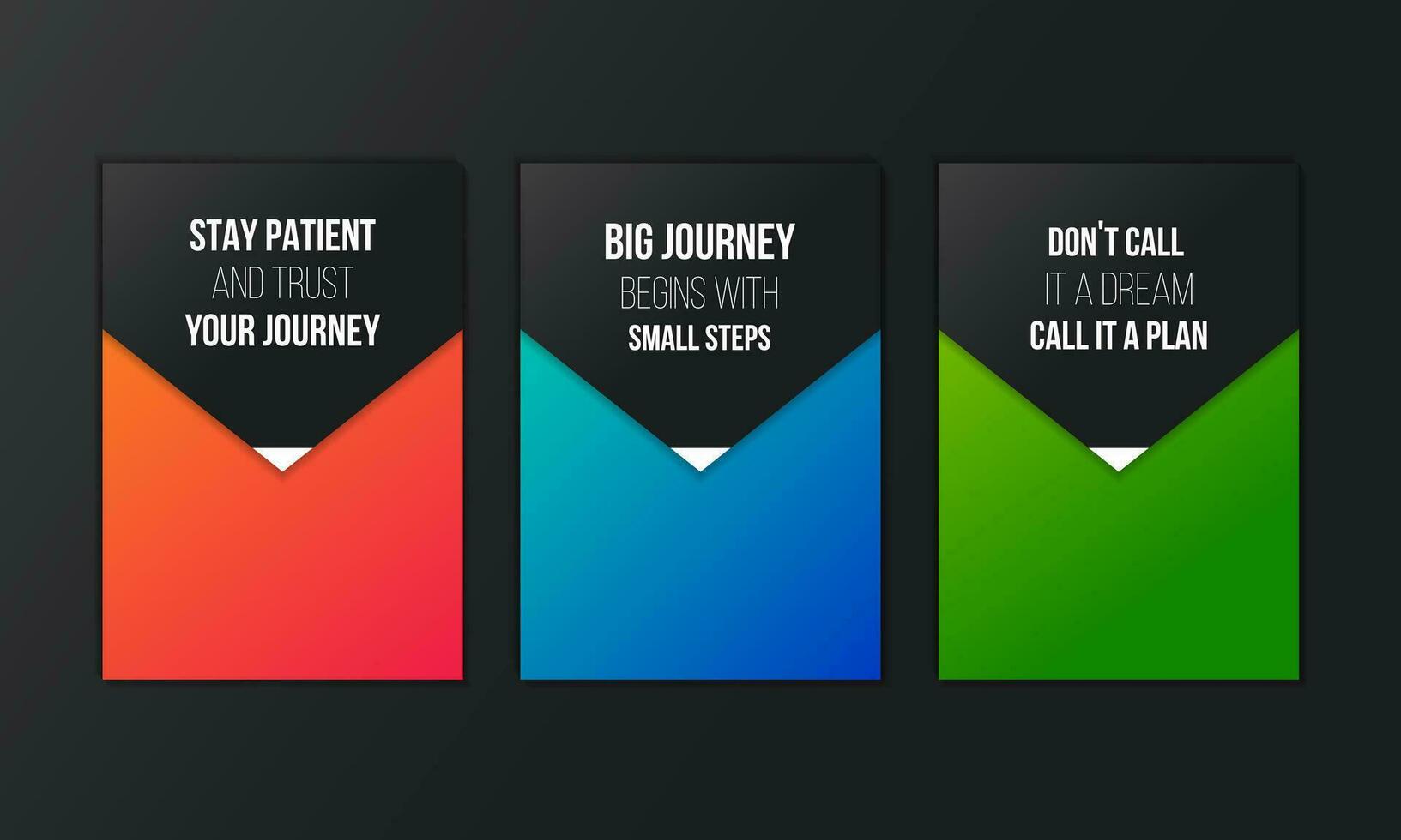 Black gradient motivational business typographic template set vector