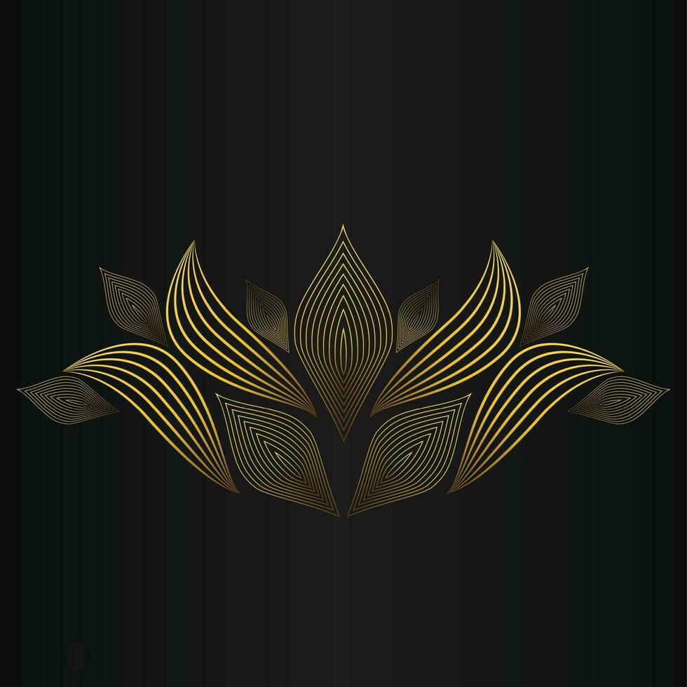 golden flower petal, luxury gold floral decoration vector