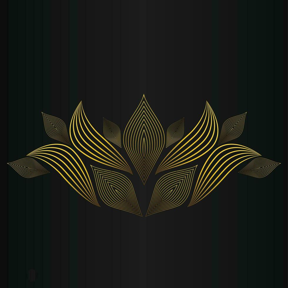 golden flower petal, luxury gold floral decoration vector