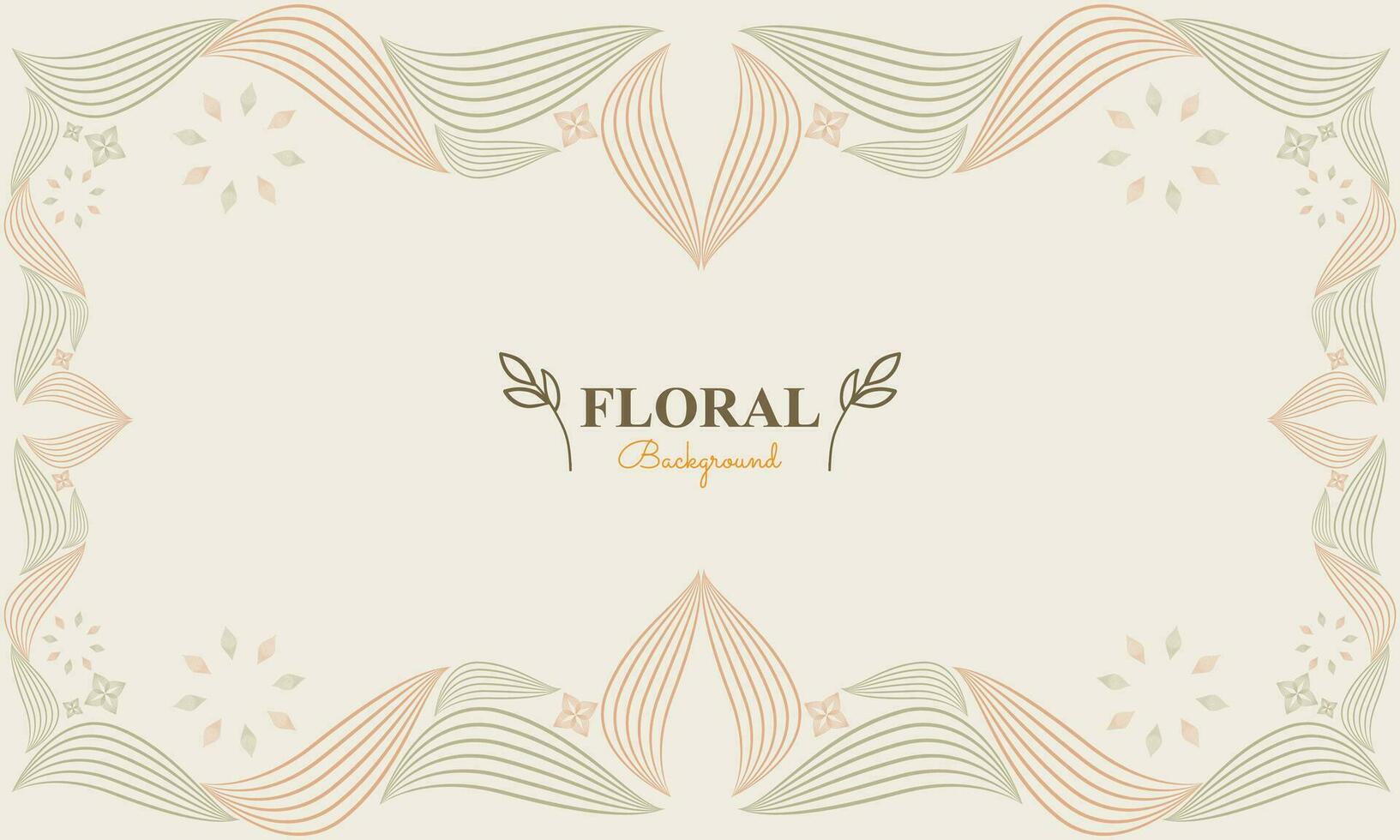 natural background with abstract natural shape, leaf and floral ornament in soft color style design vector