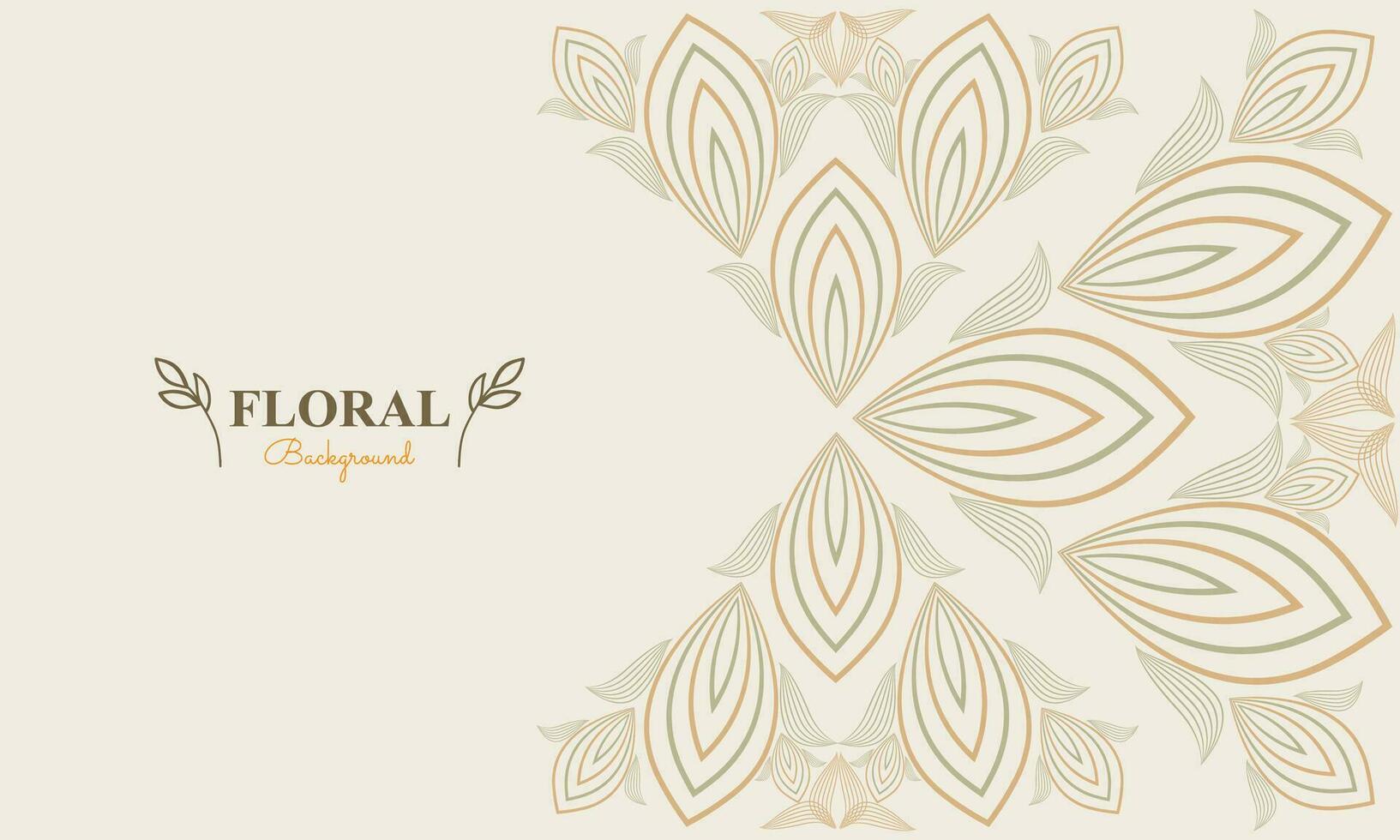 natural background with abstract natural shape, leaf and floral ornament in soft color style design vector