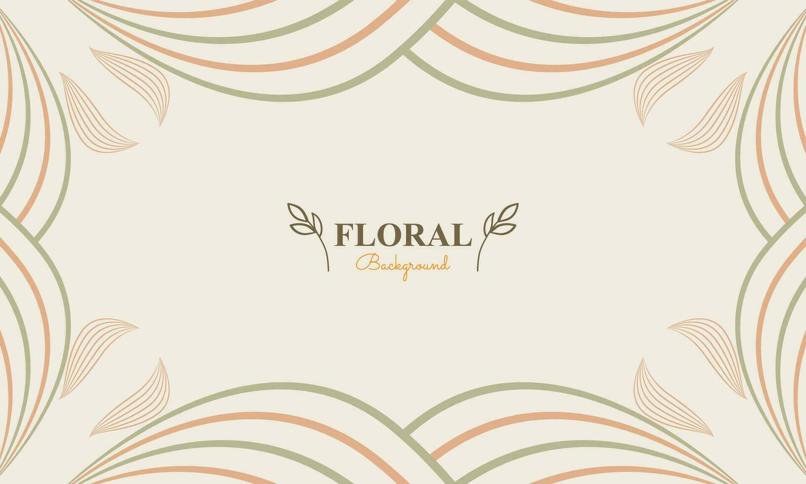 natural background with abstract natural shape, leaf and floral ornament in soft color style design vector