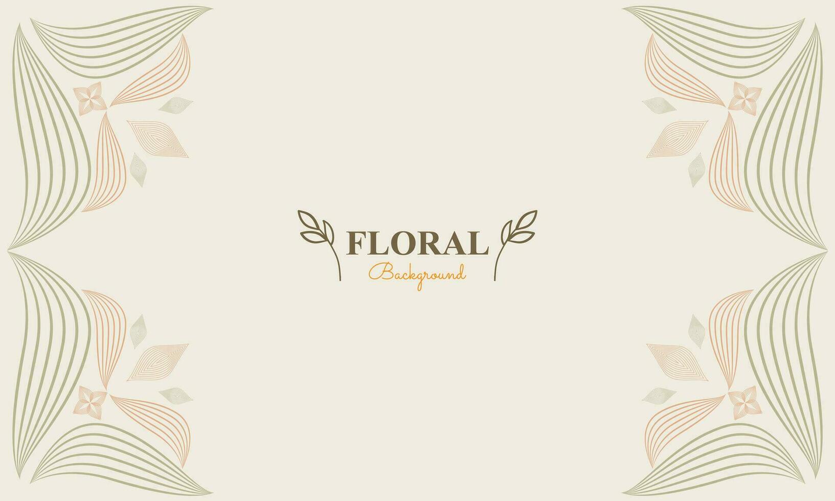 natural background with abstract natural shape, leaf and floral ornament in soft color style design vector