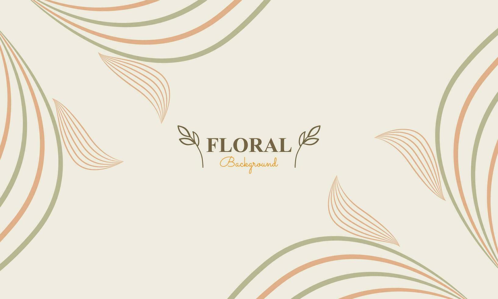 natural background with abstract natural shape, leaf and floral ornament in soft color style design vector