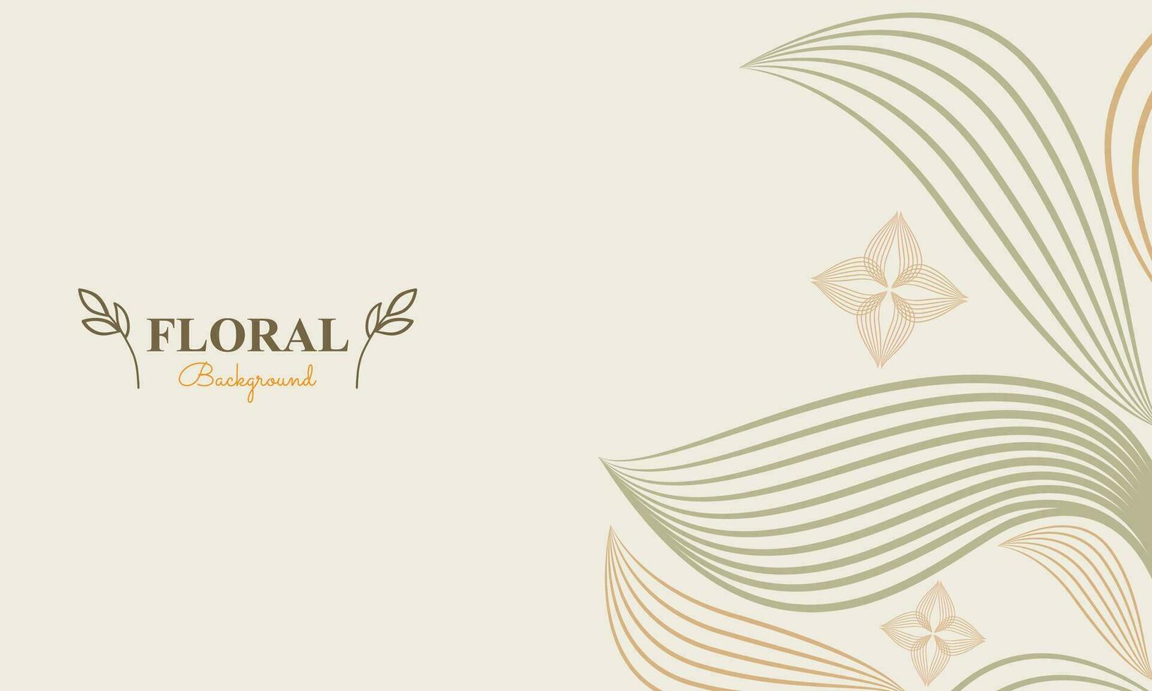 natural floral background with abstract natural shape, leaf and floral ornament in soft color style vector