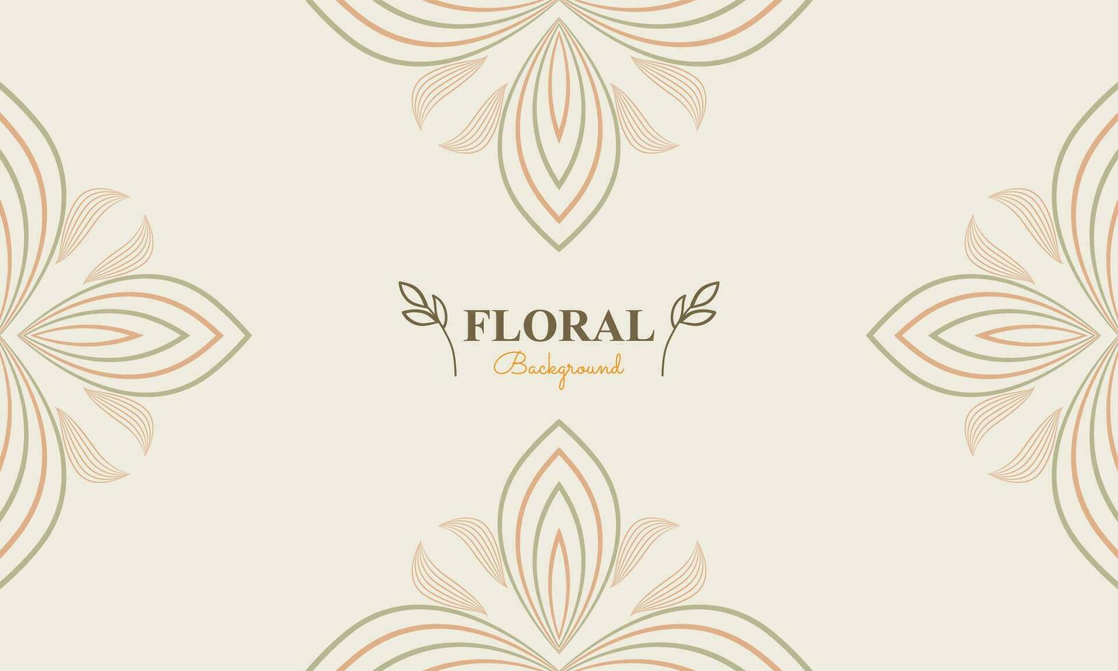 natural background with abstract natural shape, leaf and floral ornament in soft color style design vector