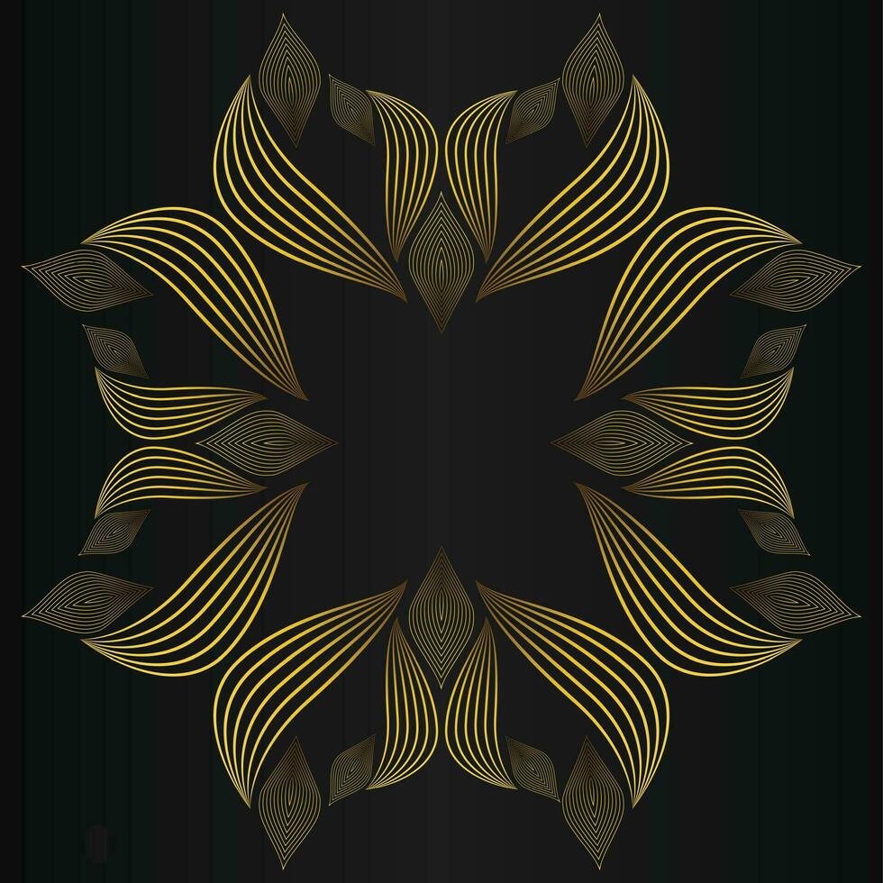 golden flower petal, luxury gold floral decoration vector