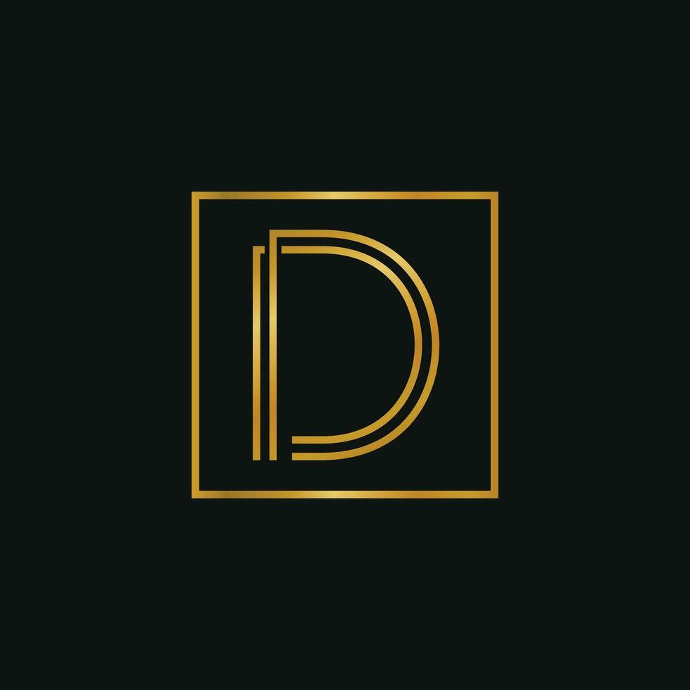 Minimalist D Letter Design for your Bussines vector