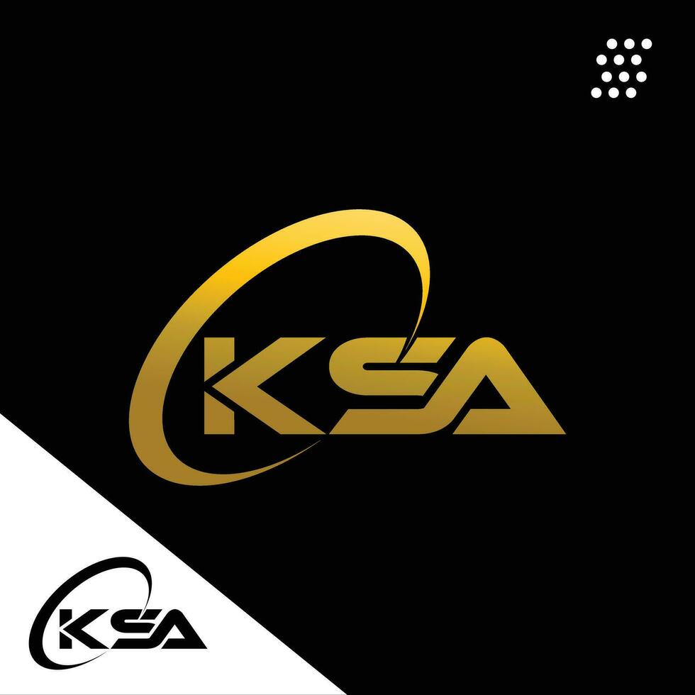Creative KSA Combined logo design For Bussines vector