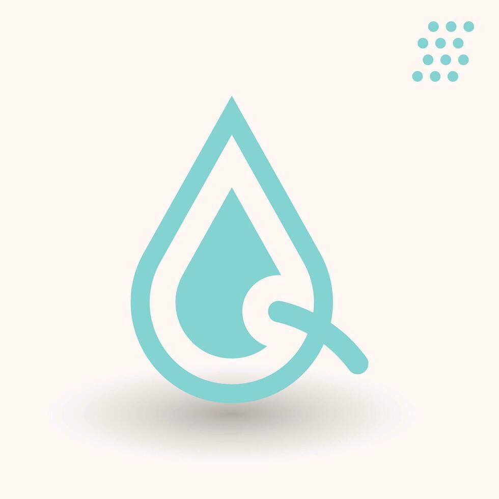 creativo agua soltar q logo diseño vector