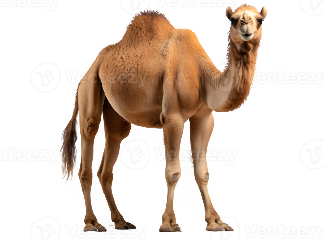 camel side view isolated png ,camel isolated on transparent background ,generative ai
