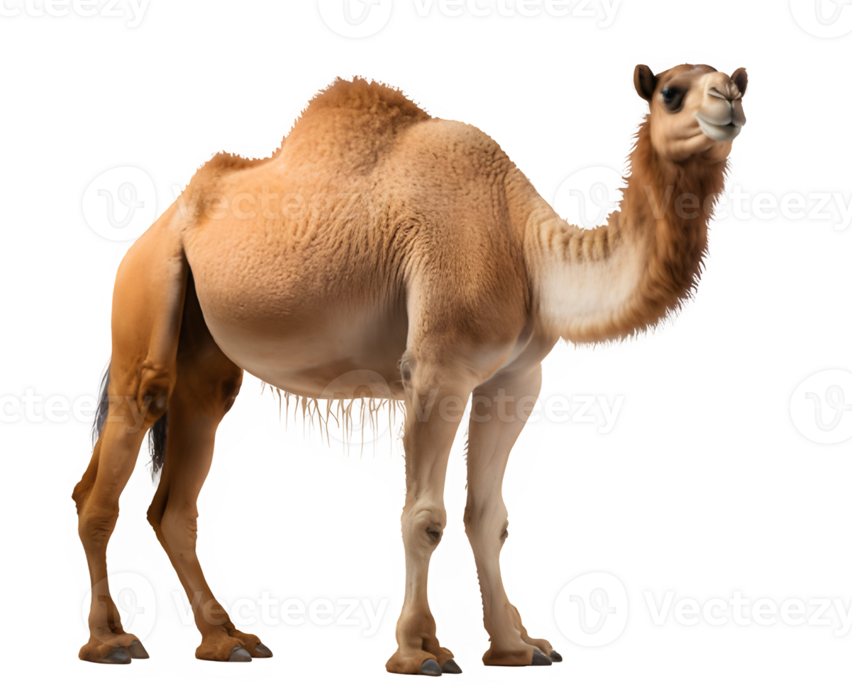 camel side view isolated png ,camel isolated on transparent background ,generative ai