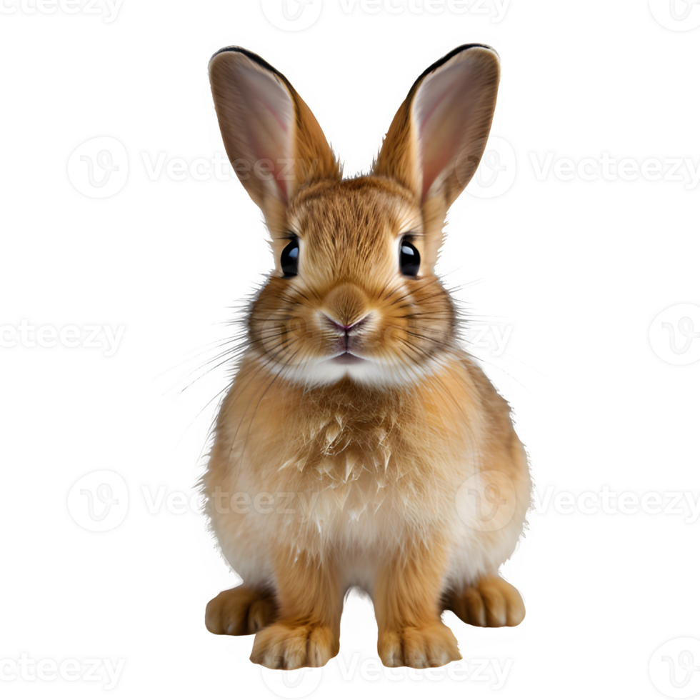rabbit isolated on transparent background ,cute bunny cut out png ,generative ai